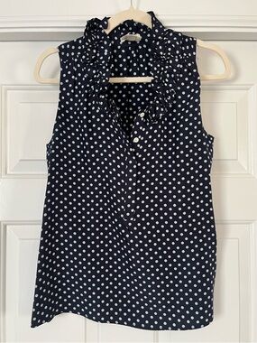 JCrew Silk Top, Navy, size 4